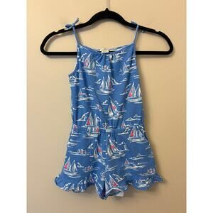 Vineyard Vines Girls Romper Blue Sailboats Size 5/6